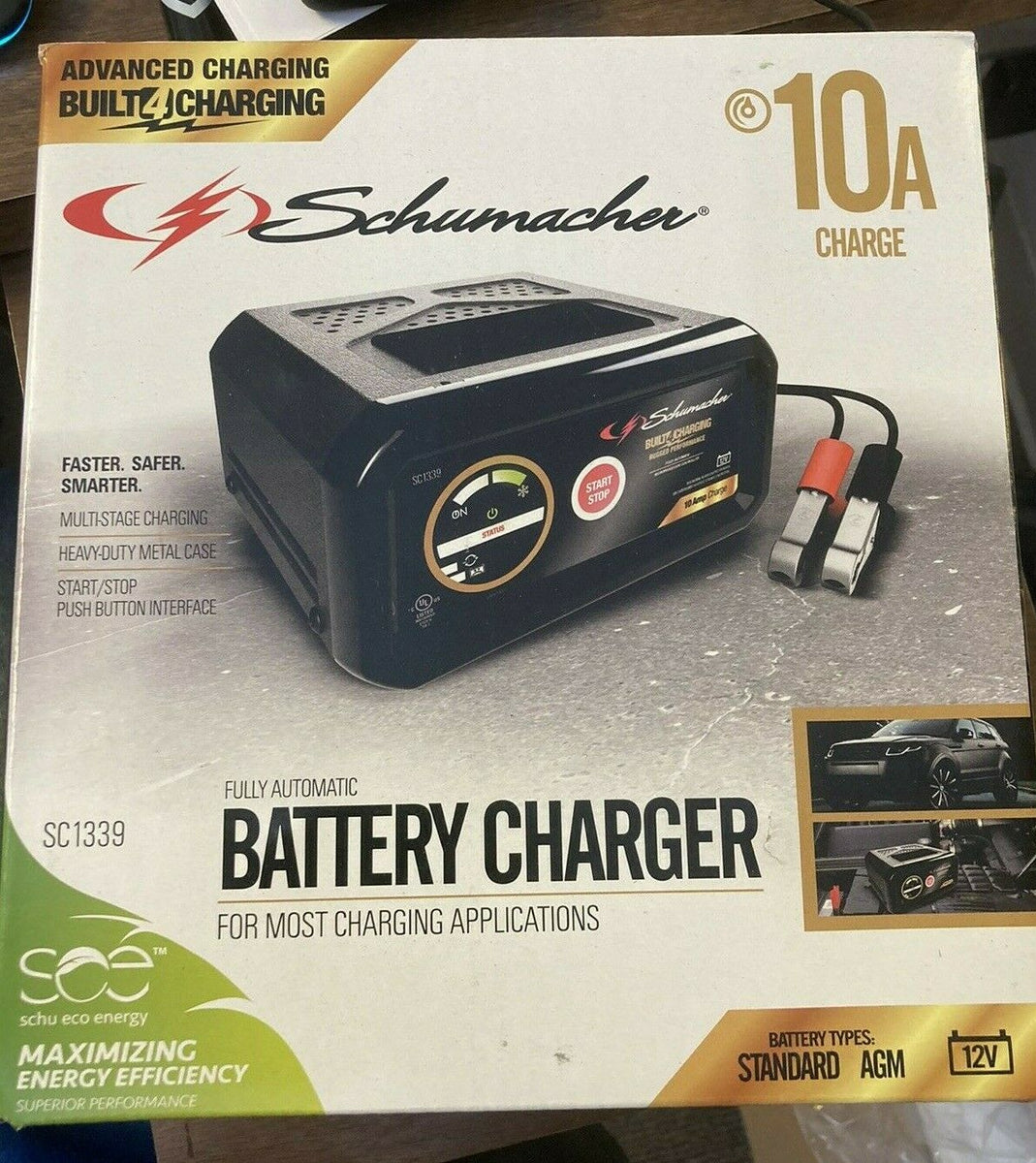 NEW SCHUMACHER SC1339 12V 10 AMP FULLY AUTOMATIC BATTERY CHARGER