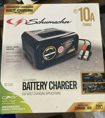 NEW SCHUMACHER SC1339 12V 10 AMP FULLY AUTOMATIC BATTERY CHARGER-Mega Mart Warehouse