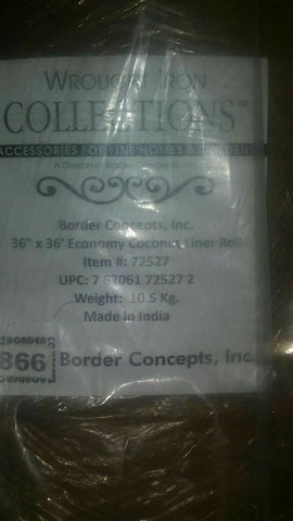 BORDER CONCEPTS INC. 72527 Coconut Hanging Plant Liner CRAFTS 36 IN X 36 FT-Mega Mart Warehouse-Ultimate Unclaimed Freight Buyer and Seller Specialists