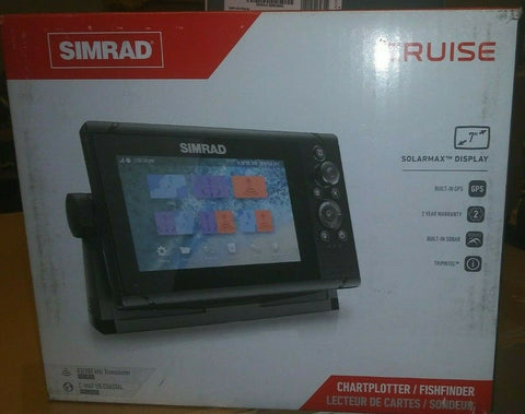 NEW Simrad Cruise-7 Combo With US Coastal Charts and 83/200kHz Transom Mount-Mega Mart Warehouse-Ultimate Unclaimed Freight Buyer and Seller Specialists