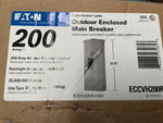 200 Amp Circuit Breaker Enclosed 2 Pole Weatherproof Flush Mount Front Operable-Mega Mart Warehouse