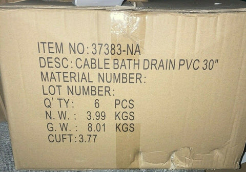 NEW KOHLER K-37383-NA PureFlo Rough-In Cable Bath Drain, PVC, 30-Inch Tubing-Mega Mart Warehouse