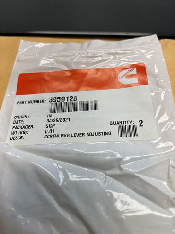 (2 PC LOT - 2 PER PKG ) OEM CUMMINS ROCKER LEVER ADJUSTING SCREW 3959128 3991067