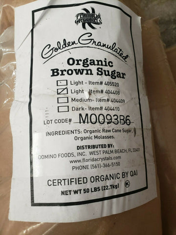 GOLDEN GRANULATED ORGANIC BROWN SUGAR, LIGHT 50 LB BAG, 404408-Mega Mart Warehouse-Ultimate Unclaimed Freight Buyer and Seller Specialists