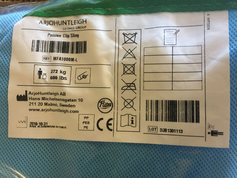 ArjoHuntleigh 4-point standard disposable PASSIVE CLIP SLING , LARGE 1 CT-Mega Mart Warehouse-Ultimate Unclaimed Freight Buyer and Seller Specialists