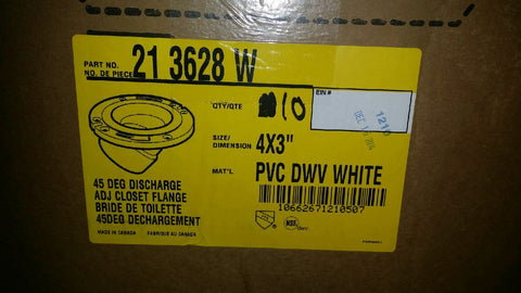 TOILET FLANGE 45-Degree PVC Discharge Closet Flange, 4-Inch by 3-Inch (10 PCS)-Mega Mart Warehouse-Ultimate Unclaimed Freight Buyer and Seller Specialists