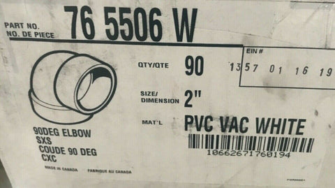 10 Vaculine 90 Degree Short Elbow - 765506W-Mega Mart Warehouse-Ultimate Unclaimed Freight Buyer and Seller Specialists