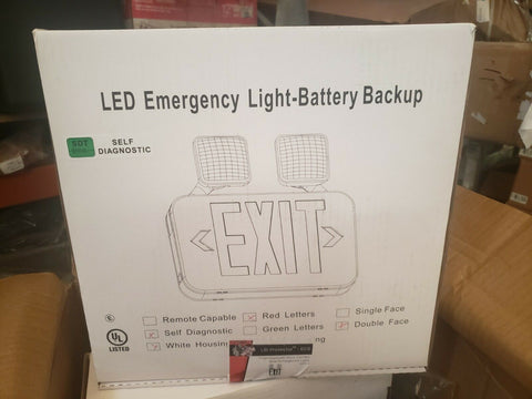 LED Exit Sign Emergency Light /Battery Back-up (2 PACK)-Mega Mart Warehouse-Ultimate Unclaimed Freight Buyer and Seller Specialists