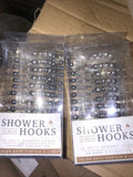 2 Packs- Shower Curtain Hooks Double Glide Rings Chrome Set Of 12 NEW-Mega Mart Warehouse-Ultimate Unclaimed Freight Buyer and Seller Specialists
