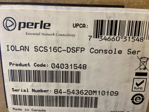 NEW PERLE SYSTEMS IOLAN SCS16C-DSFP CONSOLE SVR 04031548-Mega Mart Warehouse-Ultimate Unclaimed Freight Buyer and Seller Specialists