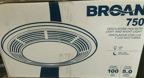 NEW Broan 750, 100 CFM 3.5 Sones Ventilation Fan with Lighting-Mega Mart Warehouse-Ultimate Unclaimed Freight Buyer and Seller Specialists