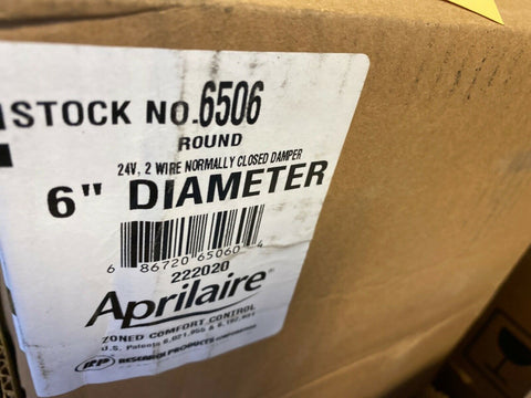 (1) New Aprilaire 6-Inch Round Normally Closed Damper 6506-Mega Mart Warehouse-Ultimate Unclaimed Freight Buyer and Seller Specialists