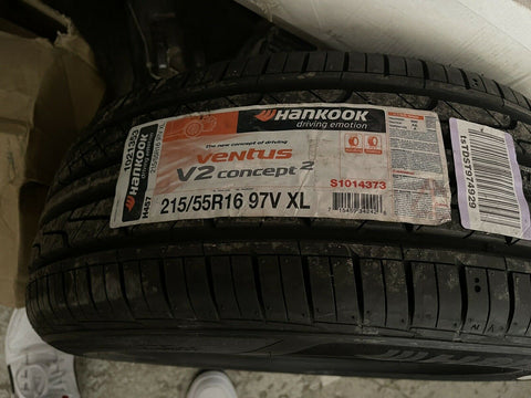 (1) NEW Tire Hankook Ventus V2 Concept2 215/55R16 97V A/S Performance SHIPS FREE