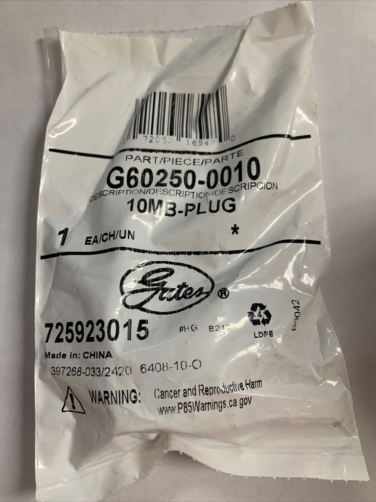 10mb Plug Gates 10MB-PLUG, G60250-0010 (8 PC LOT) | Mega Mart Warehouse