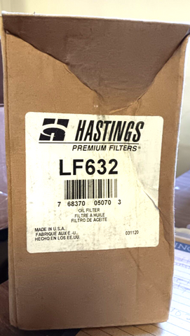 HASTINGS LF632 PREMIUM OIL FILTER (FREE SHIPPING)