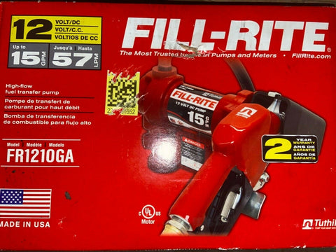 NEW Fill-Rite FR1210GA 12V 15GPM (57 LPM) Fuel Transfer Pump Discharge Hose Auto-Mega Mart Warehouse-Ultimate Unclaimed Freight Buyer and Seller Specialists