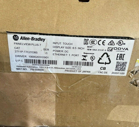 New 2711P-T7C21D8S PanelView Plus 7, MANUFACTURED DATE 11/20/2020-Mega Mart Warehouse