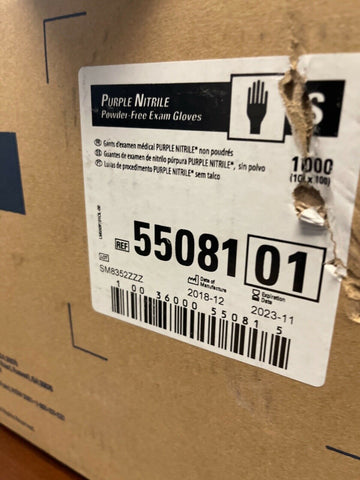 NEW CASE Halyard 55081 Purple Powder Free Exam Gloves, Small,10 X Box of 100