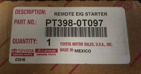 (1) GENUINE OEM NEW Toyota Starter Module 2011-2017 PT398-0T097-Mega Mart Warehouse-Ultimate Unclaimed Freight Buyer and Seller Specialists