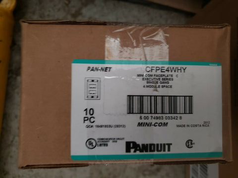 Panduit CFPE4WHY MINI COM FACEPLATE C EXECUTE SERIES 4 SINGLE GANG MODULE 10/Box-Mega Mart Warehouse-Ultimate Unclaimed Freight Buyer and Seller Specialists