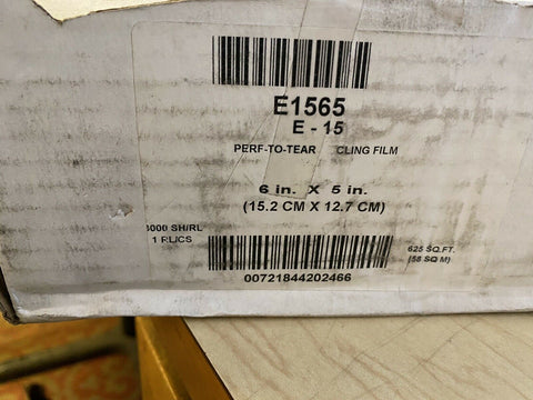 NEW Anchor Packaging E1565 All-Purpose 3000-Sheet Cling Wrap Roll, Size: 6" x 5"