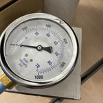 NEW PIC Gauge 201L-404M 4" Dial, 0/1000 psi Range, 1/4" Male NPT Connection Size