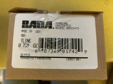 NEW BADA Thin Line .750 oz Uncoated Wheel Weights 4 BOXES / 200 PCS