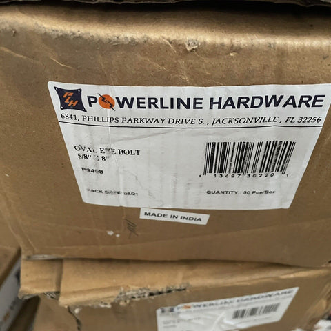 5/8" Forged Oval Eye Bolt,8" Length By Powerline Hardware P9408 1 CUSTODIA OF 50