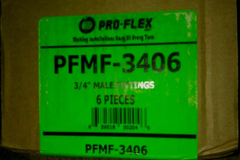 (6)Pro-Flex PFMF-3406 Male Fitting, 3/4"-Mega Mart Warehouse-Ultimate Unclaimed Freight Buyer and Seller Specialists