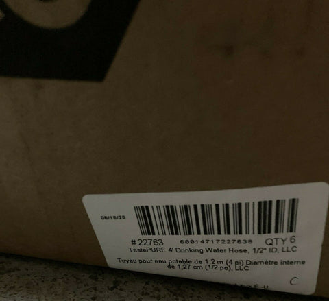 NEW (BOX OF 6) Camco 22763 TastePURE 4' - 1/2" BPA Free Drinking Water Hose-Mega Mart Warehouse