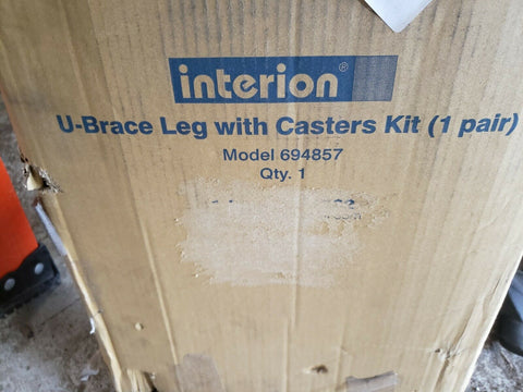 INTERION U-Leg Kit With Caster, 24"W x 16-3/4"H, 3" Dia Casters-Mega Mart Warehouse-Ultimate Unclaimed Freight Buyer and Seller Specialists