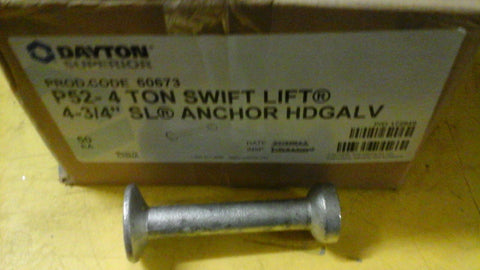 P52-4 TON SWIFT LIFT ANCHORS 4-3/4" - Dayton Superior 50 PCS-Mega Mart Warehouse-Ultimate Unclaimed Freight Buyer and Seller Specialists