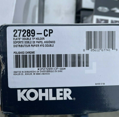 NEW KOHLER DOUBLE TOILET PAPER HOLDER - K-27289-CP - POLISHED CHROME