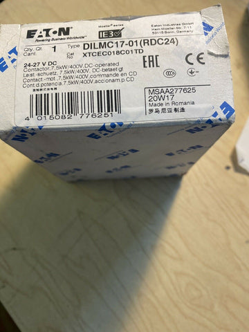 BRAND New EATON  DILMC17-01(RDC24)  XTCEC018C01TD  P/N # MSAA277625 Contactor