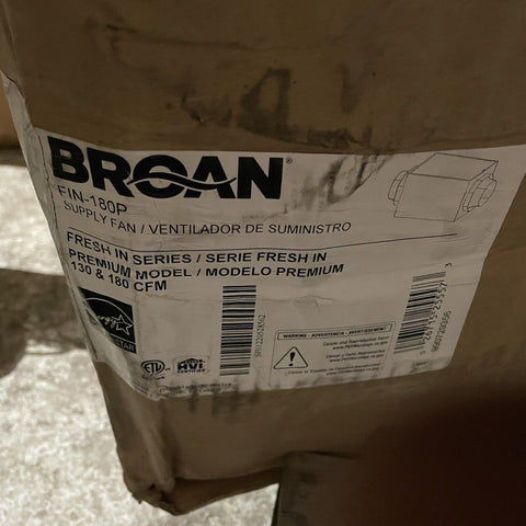 New Broan FRESH IN Basic Supply Fan 180CFM Hardwired - FIN-180B