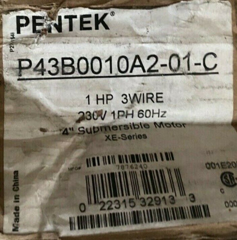 NEW PENTAIR Pentek Part # P43B0010A2-01-C, PENTEK XE 4″ MTR 1HP-Mega Mart Warehouse-Ultimate Unclaimed Freight Buyer and Seller Specialists