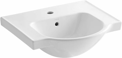(1) NEW KOHLER Veer Single-Hole Sink Basin 21-Inch White K-5247-1-0-Mega Mart Warehouse