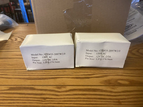 BRAND NEW AC 100V-120V Adapter DC 12V 2A PinSz-5.5*2.1*9.5mm  2 PER LOT