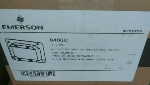 NEW EMERSON SQUARE DOUBLE DEVICE COVER 8486C-Mega Mart Warehouse-Ultimate Unclaimed Freight Buyer and Seller Specialists