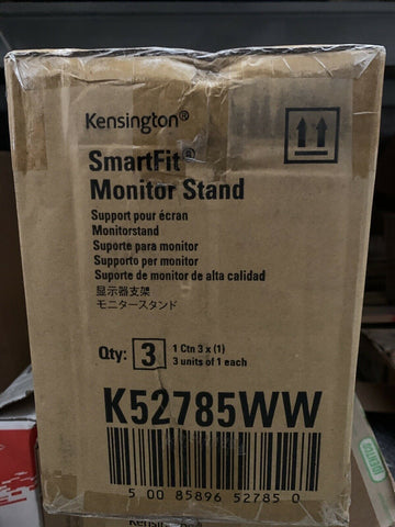 (3)Kensington SmartFit Monitor Stand for up to 21” Screens - Black (K52785WW)