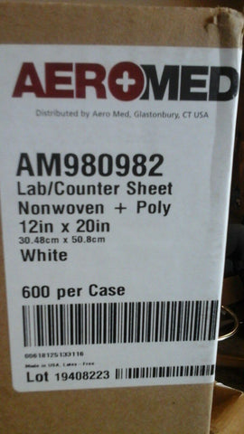 AREOMED Lab Countertop Absorbent Sheets 600 / CASE AM980982 NON WOVEN POLY-Mega Mart Warehouse-Ultimate Unclaimed Freight Buyer and Seller Specialists