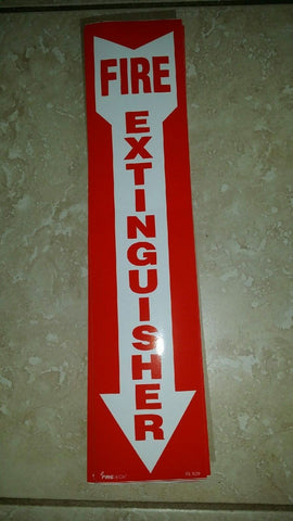(10 signs) Vertical 4" x 18" Fire Extinguisher BL109 Arrow Signs R32 firetech-Mega Mart Warehouse-Ultimate Unclaimed Freight Buyer and Seller Specialists