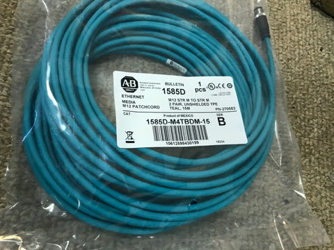 New AB Ethernet Media M12 Patchcord 1585D-M4TBDM-15-Mega Mart Warehouse-Ultimate Unclaimed Freight Buyer and Seller Specialists