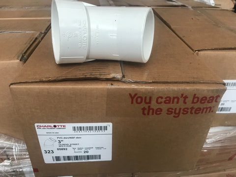 20 Pk CHARLOTTE 3" PVC 1/8 Bend Street Pipe Elbow SPG X HUB 05892