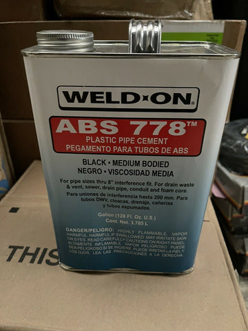 Weld-On  ABS 778 1 gal Fast Set Plastic Black Pipe Cement 13537 (CASE OF 6)