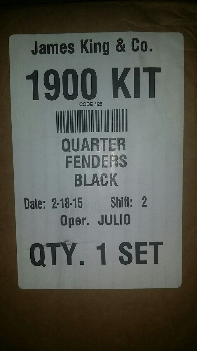 Quarter Fenders Black James King And Co Heavy Duty 1900 Kit (2PC SE...