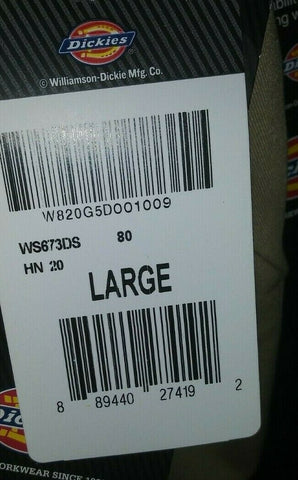 (2) NEW Dickies Men's Size LG Short Sleeve Work Shirt-Mega Mart Warehouse-Ultimate Unclaimed Freight Buyer and Seller Specialists