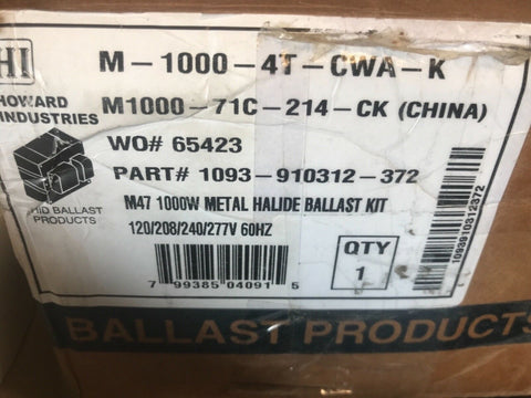 M1000-71C-214-CK Howard 1000 Watt, 120/208/240/277-Mega Mart Warehouse-Ultimate Unclaimed Freight Buyer and Seller Specialists