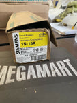 BRAND NEW Siemens Q1515nc Miniature Circuit Breaker, 15/15 A, 120V Ac, 1POLE