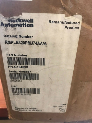 Allen-Bradley, ROCKWELL AUTOMATION, MPL-B420P-MJ74AA MP-SERIES MPL-Mega Mart Warehouse-Ultimate Unclaimed Freight Buyer and Seller Specialists